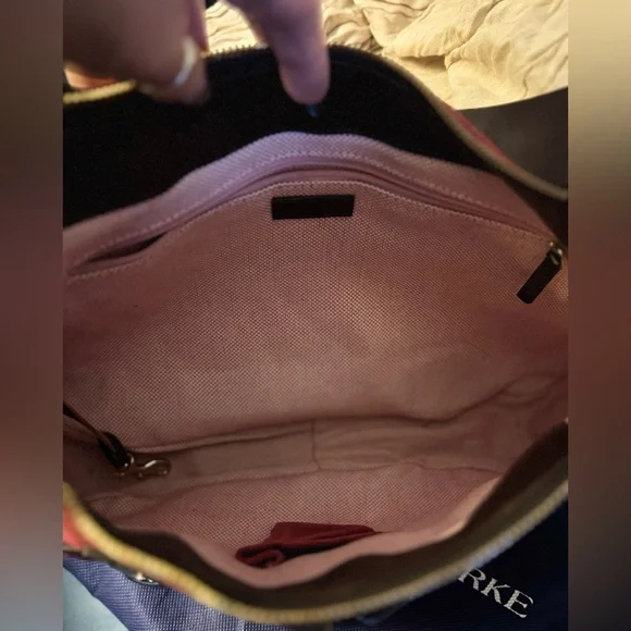 Dooney & Bourke Vintage Safari Suede Hobo Bag (Red/Brown) - EUC - Picture 5 of 16